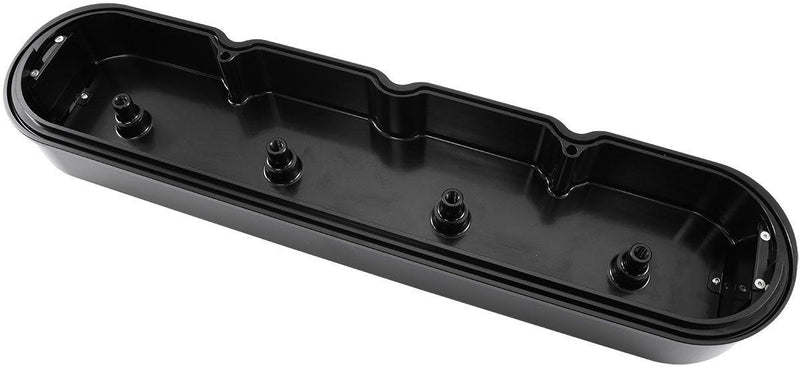 Aeroflow GM LS Billet Valve Cover Set, Black Finish with Aeroflow Logo (AF77-5010BLK)