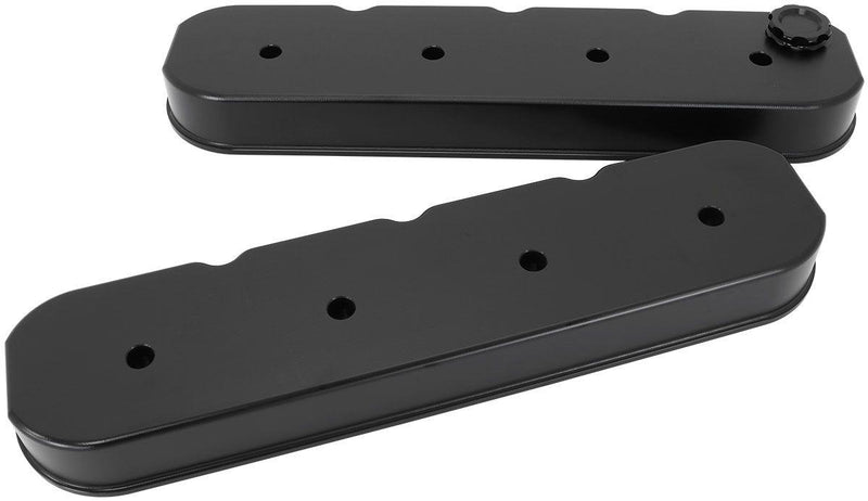 Aeroflow GM LS Billet Valve Cover Set, Black Finish with No Logo (AF77-5011BLK) AF77-5011BLK