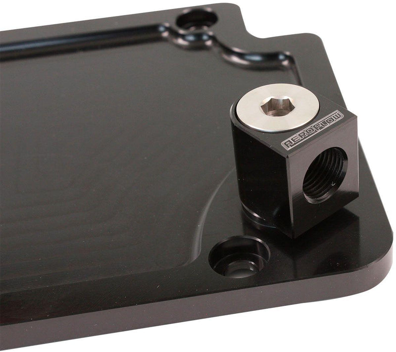 Aeroflow GM LS Billet Valley Plate Banjo Oil Pressure Adapter (AF77-5017)