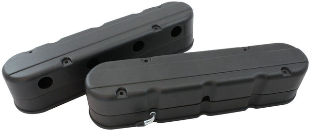 Aeroflow GM LS 2 Piece Retro Smooth Valve Cover Set, Black Finish (AF77-5021BLK) AF77-5021BLK