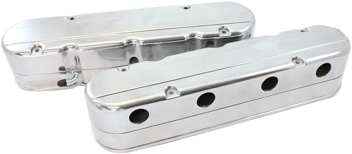 Aeroflow GM LS 2 Piece Retro Smooth Valve Cover Set, Polished Finish (AF77-5021P)