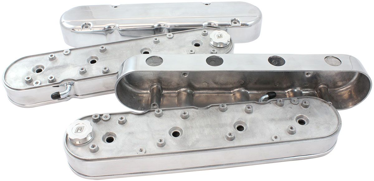 Aeroflow GM LS 2 Piece Retro Smooth Valve Cover Set, Polished Finish (AF77-5021P)