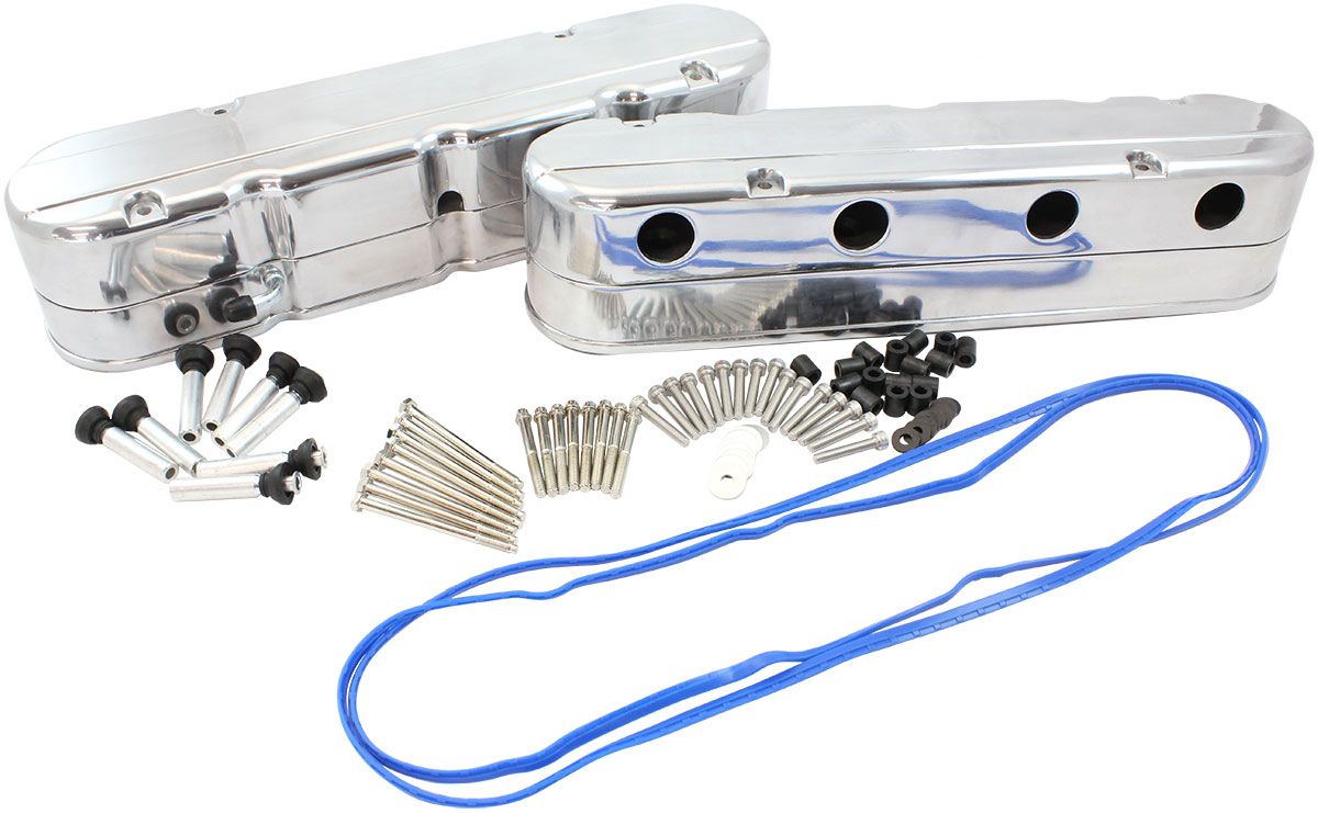 Aeroflow GM LS 2 Piece Retro Smooth Valve Cover Set, Polished Finish (AF77-5021P)