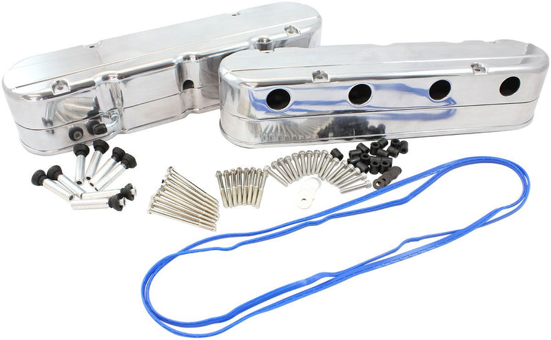 Aeroflow GM LS 2 Piece Retro Smooth Valve Cover Set, Polished Finish (AF77-5021P)