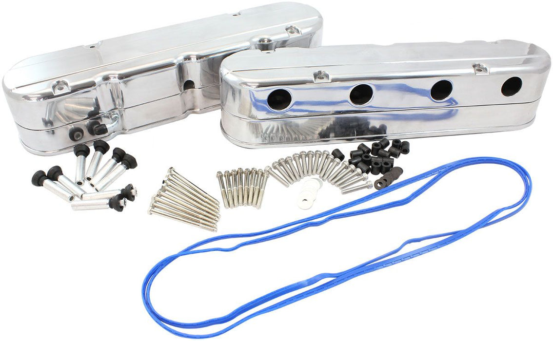 Aeroflow GM LS 2 Piece Retro Smooth Valve Cover Set, Polished Finish (AF77-5021P)