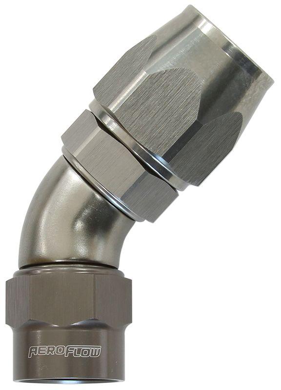 Aeroflow Kryptalon® Series Heavy Duty One Piece Swivel 45° Hose End -10AN (AF7852-10) AF7852-10