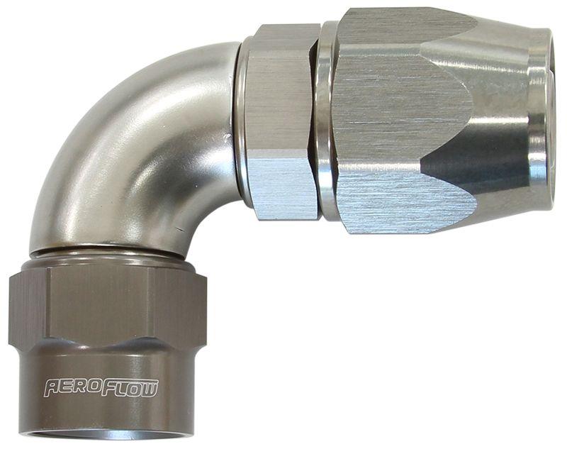 Aeroflow Kryptalon® Series Heavy Duty One Piece Swivel 90° Hose End -6AN (AF7853-06)