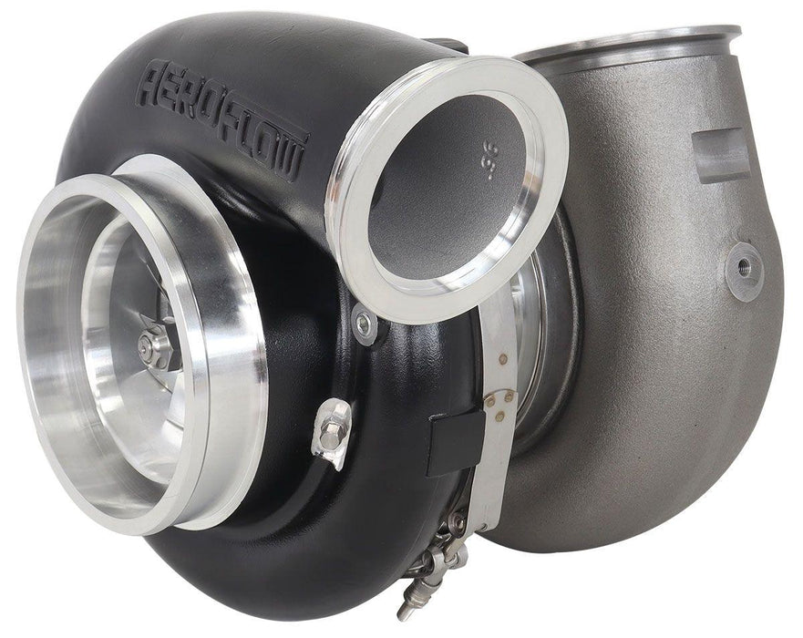 Aeroflow BOOSTED 106112 V-Band 1.25 Turbocharger 3000HP, Hi Temp Black Finish (AF8005-6025BLK)