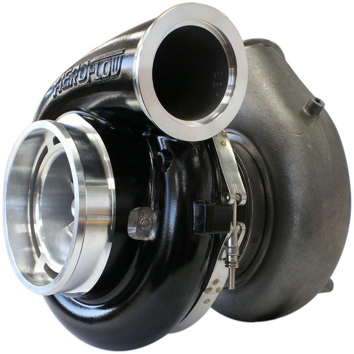 Aeroflow BOOSTED 98102 V-Band 1.22 Turbocharger 2500HP, Hi Temp Black Finish (AF8006-6021BLK)