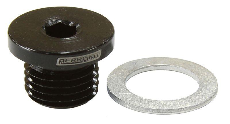 Aeroflow Metric Port Plug M12 x 1.25 (AF814-M12-01BLK) AF814-M12-01BLK