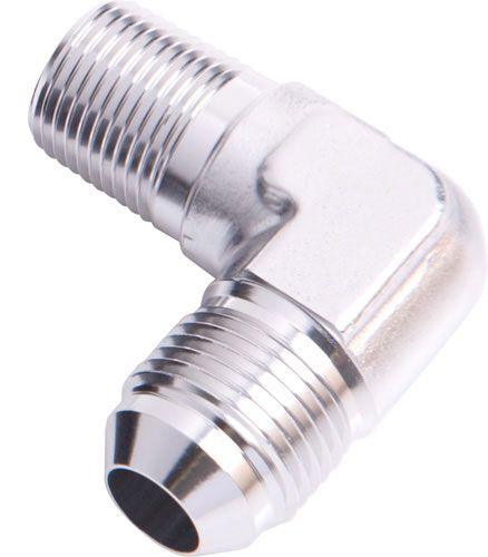 Aeroflow 90° NPT to Male Flare Adapter 1/8" to -3AN (AF822-03S)