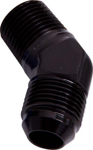 Aeroflow 45° NPT to Male Flare Adapter 1/4" to -6AN (AF823-06BLK) AF823-06BLK