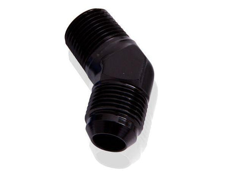 Aeroflow 45° NPT to Male Flare Adapter 1/4" to -8AN (AF823-08-04BLK) AF823-08-04BLK