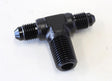 Aeroflow Tee with NPT On Side 1/4" to -4AN (AF825-04-04BLK) AF825-04-04BLK