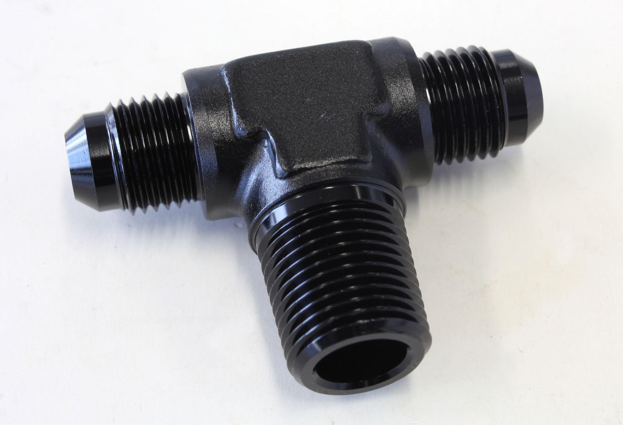 Aeroflow Tee with NPT On Side 3/8" to -6AN (AF825-06-06BLK) AF825-06-06BLK