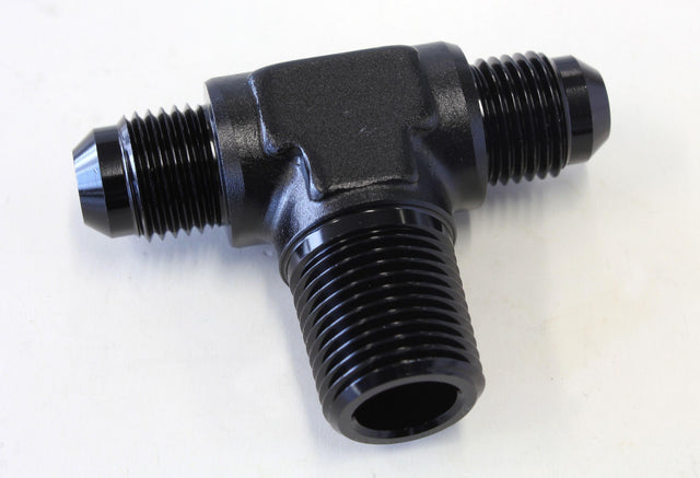 Aeroflow Tee with NPT On Side 3/8" to -6AN (AF825-06-06BLK) AF825-06-06BLK