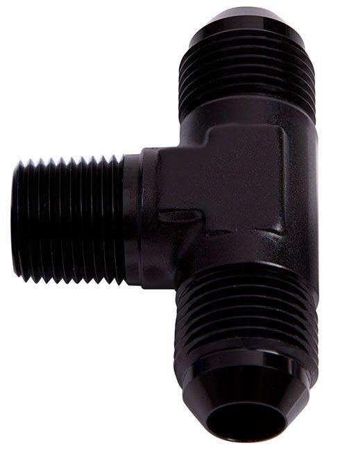 Aeroflow Tee with NPT On Side 1/4" to -6AN (AF825-06BLK) AF825-06BLK