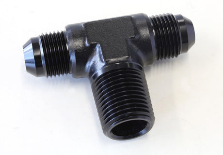 Aeroflow Tee with NPT On Side 1/2" to -8AN (AF825-08-08BLK) AF825-08-08BLK