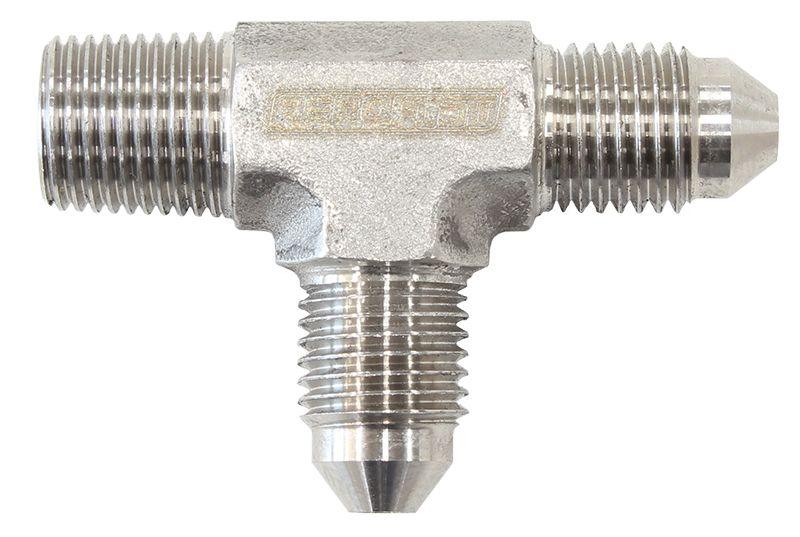 Aeroflow Tee with NPT On Run 1/8" to -3AN (AF826-03SS)