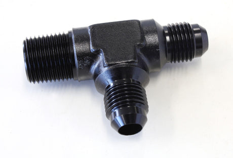 Aeroflow Tee with NPT On Run 3/8" to -6AN (AF826-06-06BLK) AF826-06-06BLK