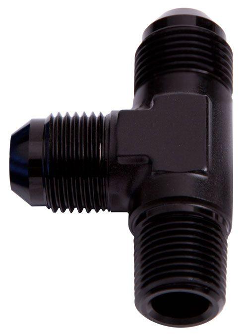 Aeroflow Tee with NPT On Run 1/2" to -8AN (AF826-08-08BLK) AF826-08-08BLK