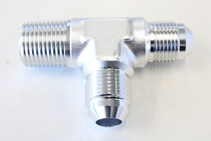 Aeroflow Tee with NPT On Run 1/2" to -8AN (AF826-08-08S) AF826-08-08S