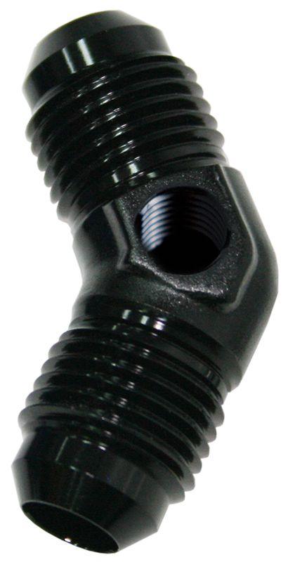 Aeroflow 45° Male Flare Union -6AN (AF827-06PBLK) AF827-06PBLK