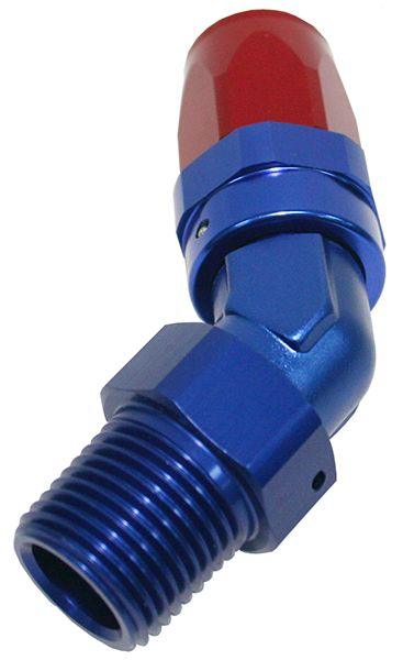 Aeroflow Male NPT Taper Swivel 45° Hose End 3/4" to -12AN (AF828-12-12) AF828-12-12