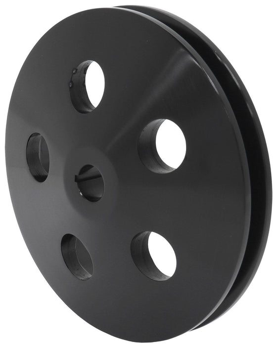 Aeroflow Power Steering Pump Pulley with Single Groove - Black Finish (AF83-1003BLK)