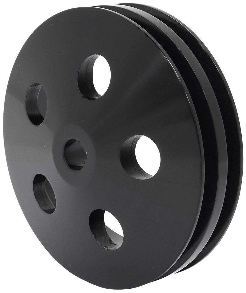 Aeroflow Power Steering Pump Pulley with Double Groove - Black Finish (AF83-1004BLK) AF83-1004BLK