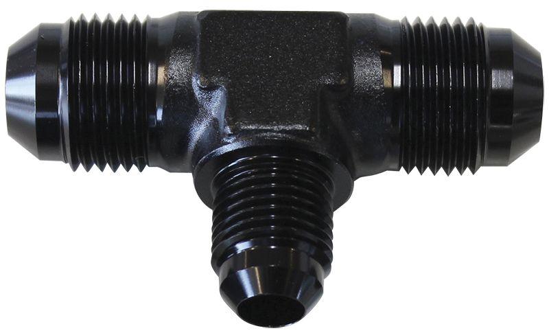 Aeroflow Flare AN Stepped Tee -6AN with -4AN on the side (AF831-04-06BLK)