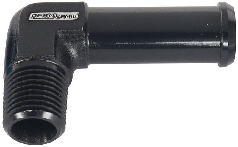 Aeroflow Male NPT to Barb 90° Adapter 1/8" to 3/8" (AF842-02-06BLK) AF842-02-06BLK