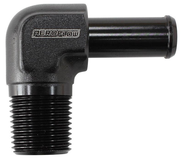 Aeroflow Male NPT to 90 Deg AN Hose Barb (AF842-04ANBLK) AF842-04ANBLK