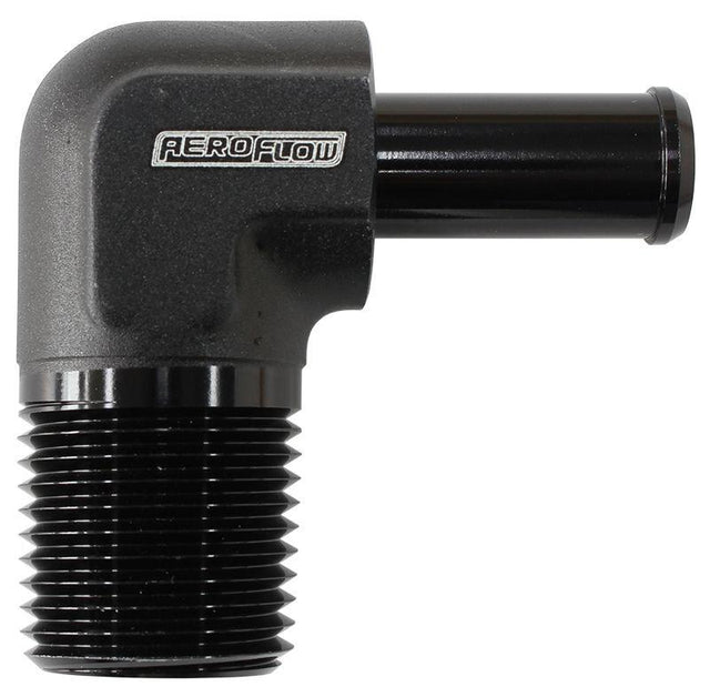 Aeroflow Male NPT to 90 Deg AN Hose Barb (AF842-06-06ANBLK) AF842-06-06ANBLK