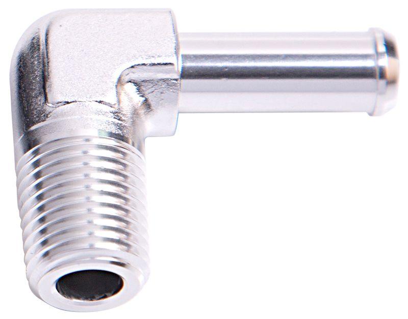 Aeroflow Male NPT to Barb 90° Adapter 1/2" to 3/8" (AF842-08-06S)