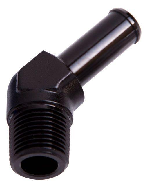 Aeroflow Male NPT to Barb 45° Adapter 3/8" to 3/8" (AF845-06-06BLK) AF845-06-06BLK