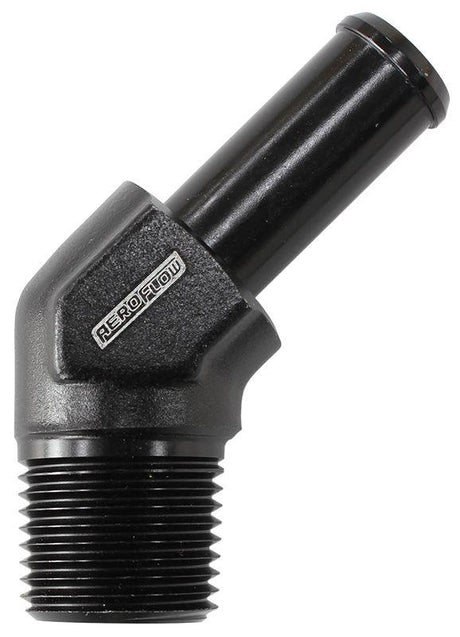 Aeroflow Male NPT to 45° AN Hose Barb (AF845-10ANBLK) AF845-10ANBLK