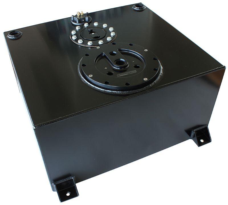 Aeroflow Aluminium 15 Gallon (57L) Fuel Cell Flat Bottom Triple 60mm Pump Hanger & Fuel Sender (Black) (AF85-4050ASBLK) AF85-4050ASBLK