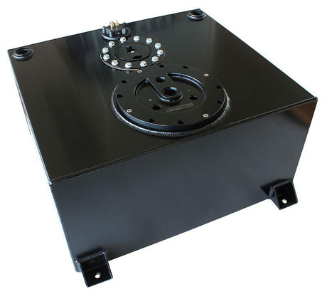 Aeroflow Aluminium 15 Gallon (57L) Fuel Cell Flat Bottom Triple 40mm Pump Hanger & Fuel Sender - Black (AF85-4051ASBLK) AF85-4051ASBLK