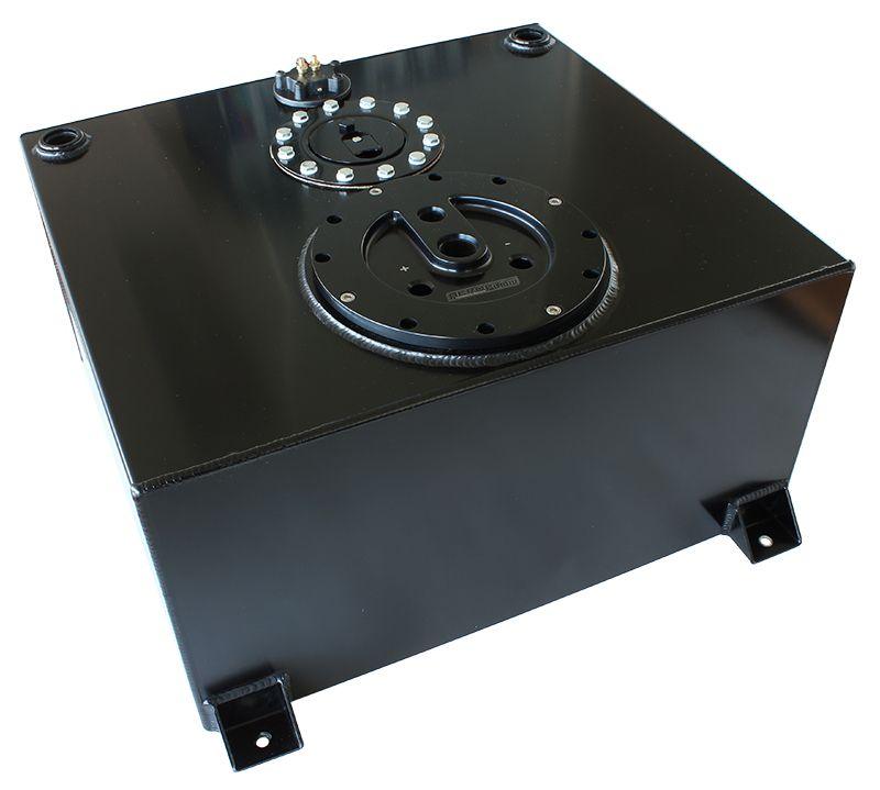 Aeroflow Aluminium 15 Gallon (57L) Fuel Cell Flat Bottom Triple 40mm Pump Hanger & Fuel Sender - Black (AF85-4051ASBLK) AF85-4051ASBLK