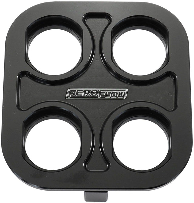 Aeroflow Universal Modular 4-Port Square Billet Bulkhead Plate (AF88-2022BLK) AF88-2022BLK