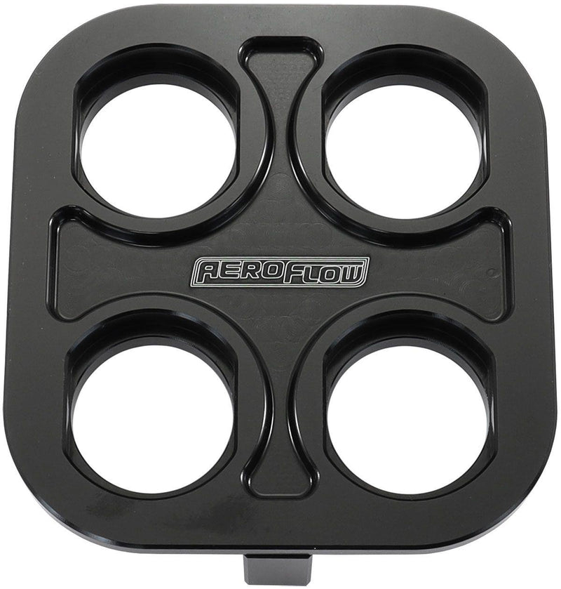 Aeroflow Universal Modular 4-Port Square Billet Bulkhead Plate (AF88-2022BLK) AF88-2022BLK
