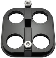 Aeroflow Universal Modular 4-Port Square Billet Bulkhead Plate (AF88-2022BLK)
