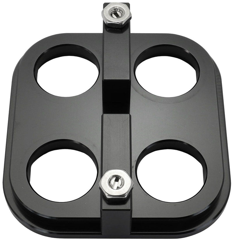 Aeroflow Universal Modular 4-Port Square Billet Bulkhead Plate (AF88-2022BLK)