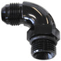 Aeroflow 90° ORB to Male AN Full Flow Adapter -20 ORB to -16AN (AF903-16-20BLK) AF903-16-20BLK