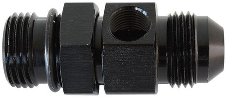 Aeroflow -6ORB to -6AN Extension with 1/8" Port (AF904-06BLK) AF904-06BLK