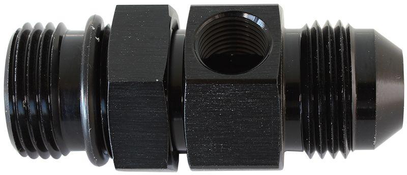 Aeroflow -6ORB to -6AN Extension with 1/8" Port (AF904-06BLK)