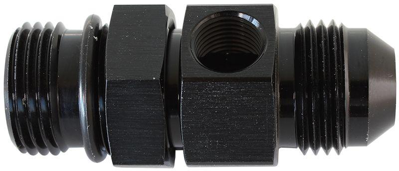Aeroflow -10ORB to -10AN Extension with 1/8" Port (AF904-10BLK) AF904-10BLK