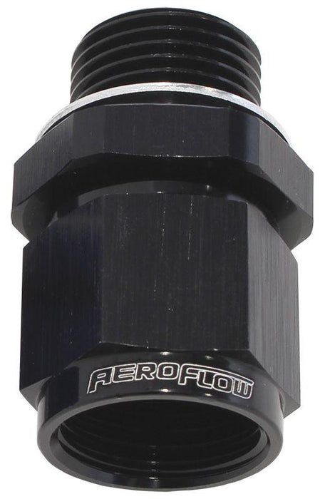 Aeroflow Metric To Female AN Swivel Adapters - Black (AF906-08-M12BLK)