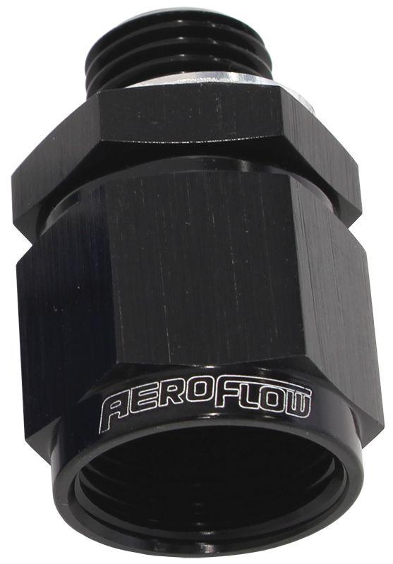 Aeroflow Male M14 x 1.5 to Female -8AN Swivel Adapter (AF906-08-M14BLK) AF906-08-M14BLK